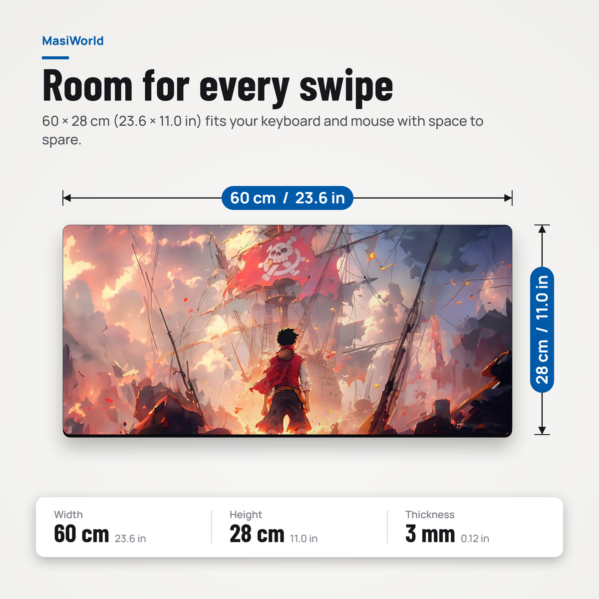Crimson Pirate Voyage Desk Mat Mouse Pad