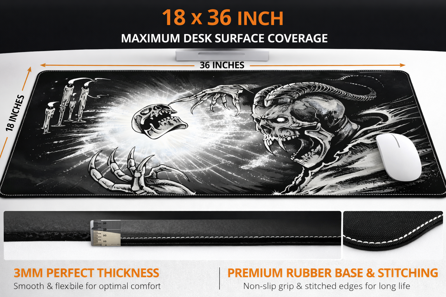 Eternal Abyss - Dark Skull Desk Mat Mouse Pad