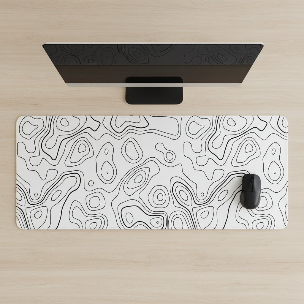 Contour Lines Desk Mat Mouse Pad