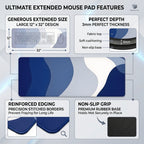 Blue Flow Wave Desk Mat Mouse Pad