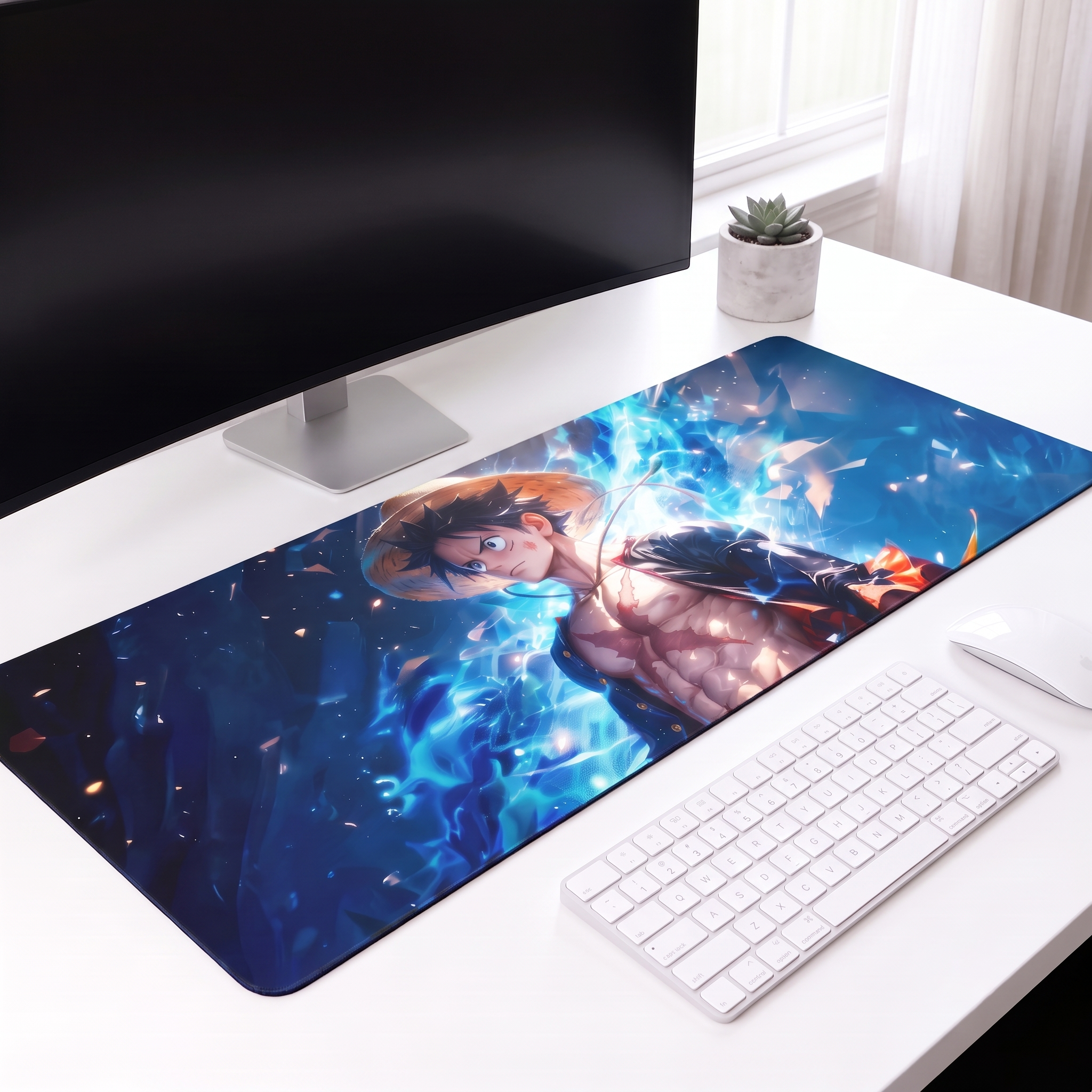 Azure Surge Desk Mat Mockup