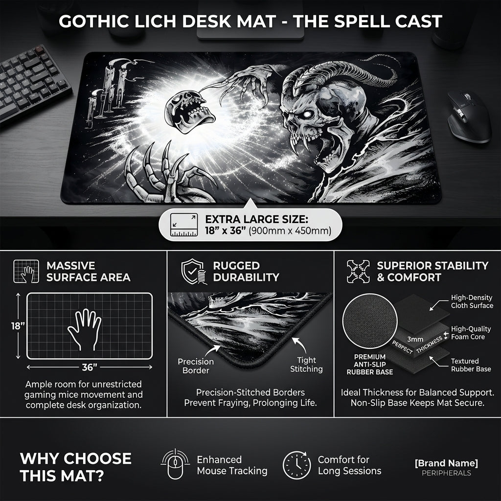 Eternal Abyss - Dark Skull Desk Mat Mouse Pad
