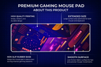 Neon Grid Pulse Desk Mat Mouse Pad