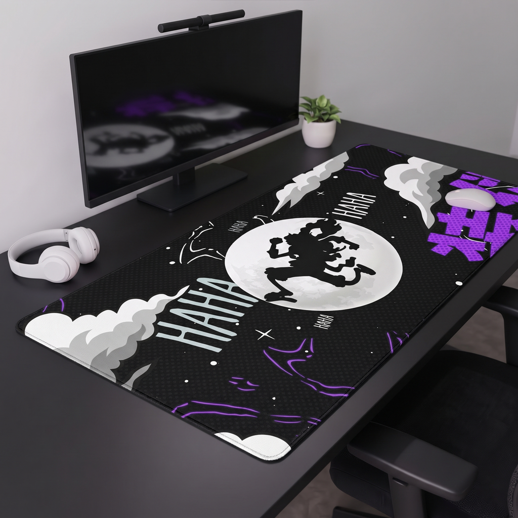 Abstract Shadow Moon Desk Mat Mouse Pad