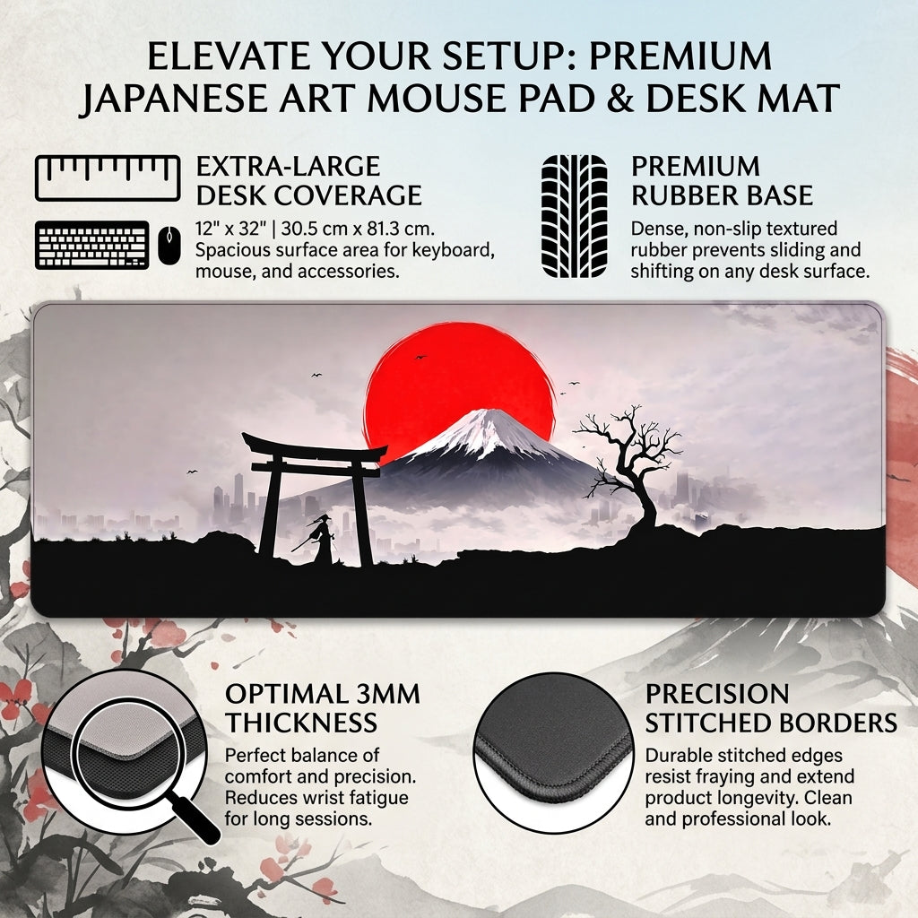 Crimson Horizon Desk Mat Mouse Pad