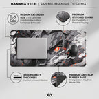 Monochrome Anime Style Desk Mat Mouse Pad