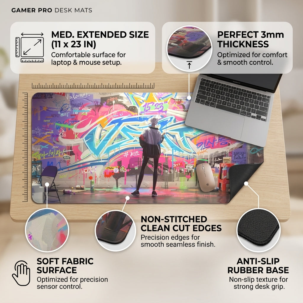 Urban Graffiti Artist Desk Mat Mouse Pad