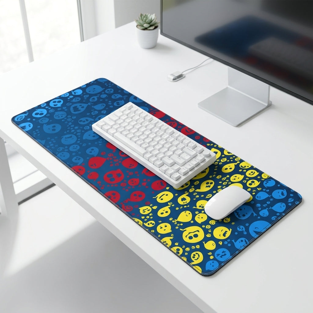 Vibrant Emoji Splash Desk Mat Mouse Pad