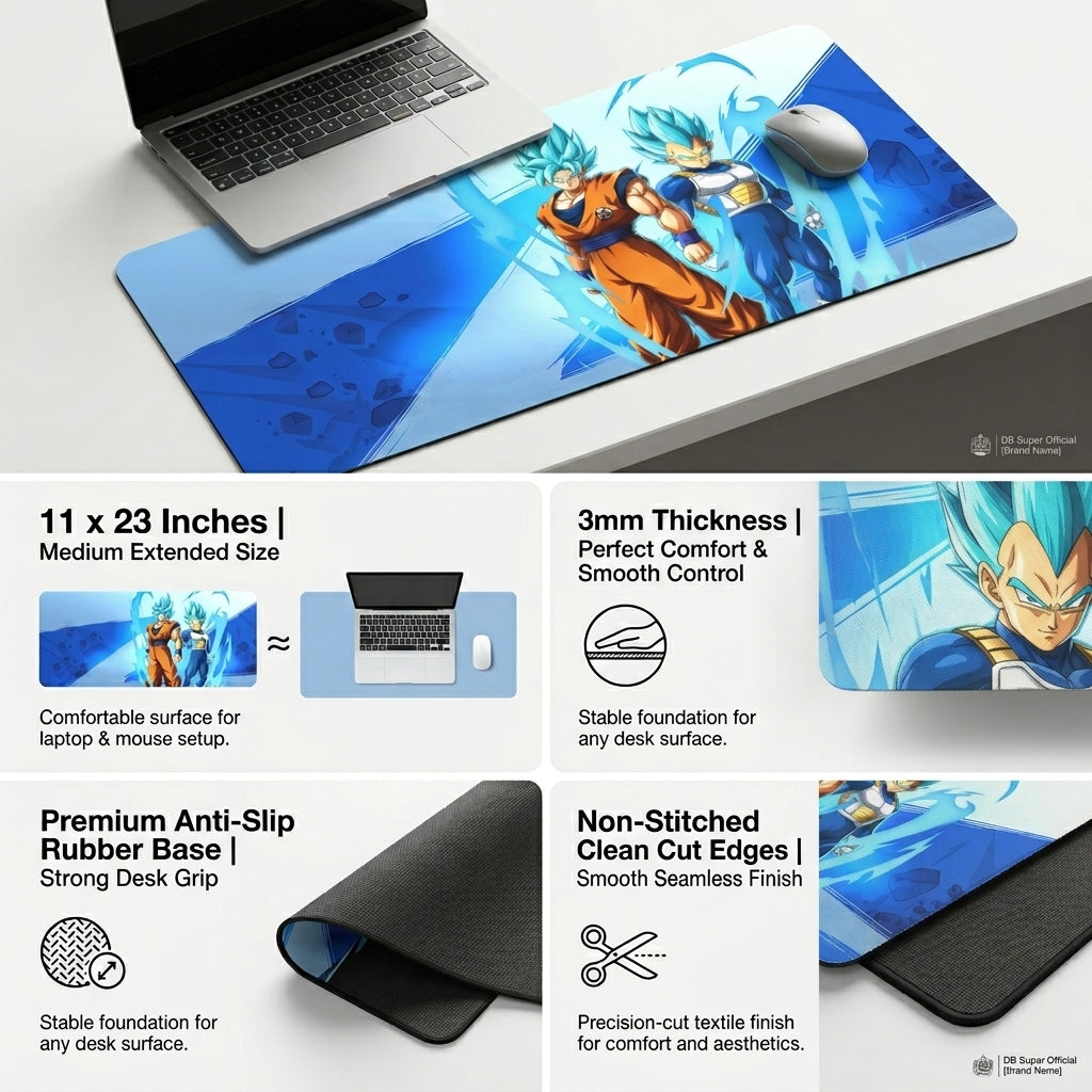 Blue Energy Duo Gaming Desk Mat Mouse Pad