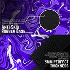 Purple Flux Abstract Mouse Pad (11 x 23 Inches) - 3mm Stitched Mouse Pad
