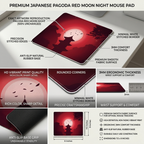 Red Moon Pagoda Mouse Pad