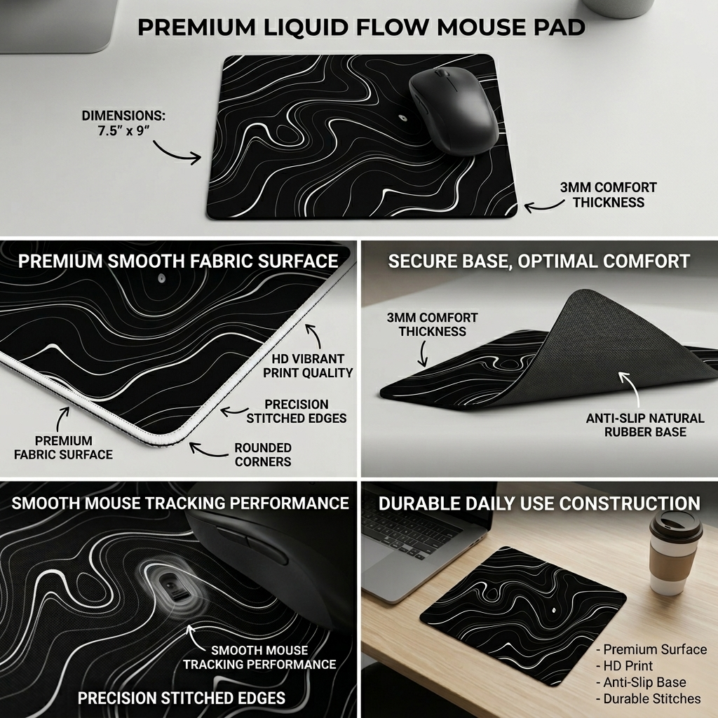 Premium Wavy Line Mouse Pad
