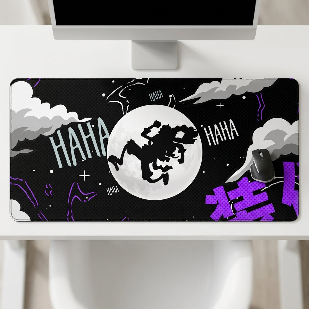 Abstract Shadow Moon Desk Mat Mouse Pad
