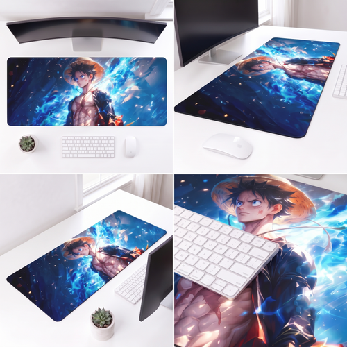 Azure Surge Desk Mat Mockup