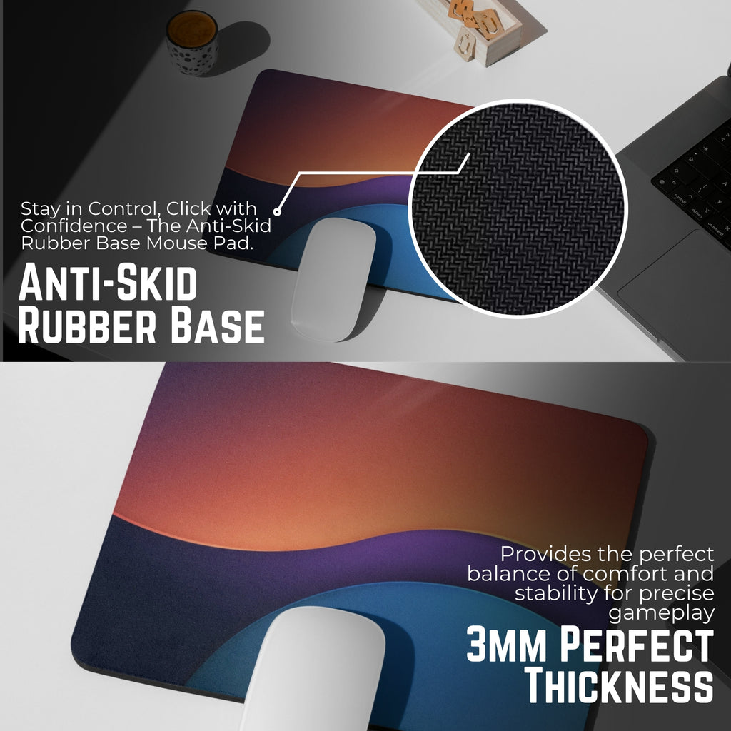 Abstract Waves Small Mouse Pad (7 x 9.5 Inches) 3mm Stitched Mouse Pad