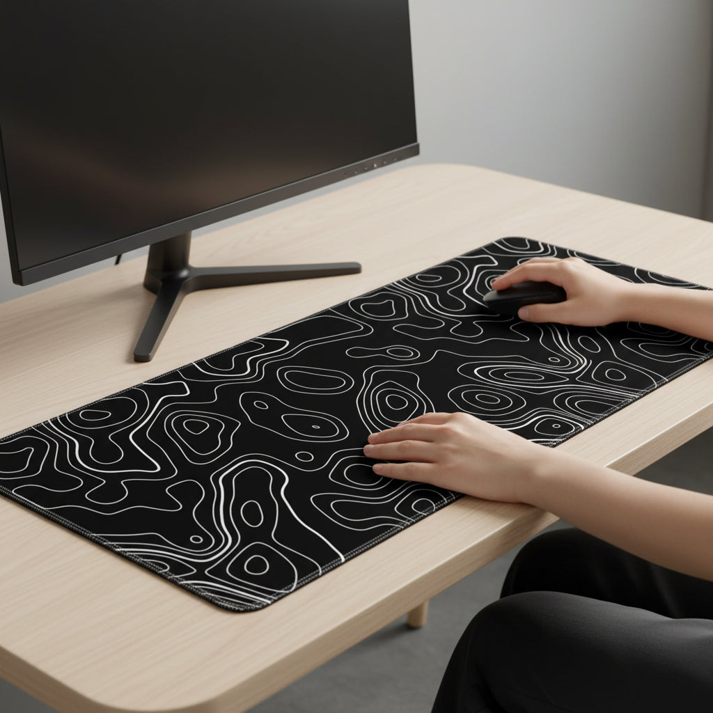 Contour Black Extended Desk Mat