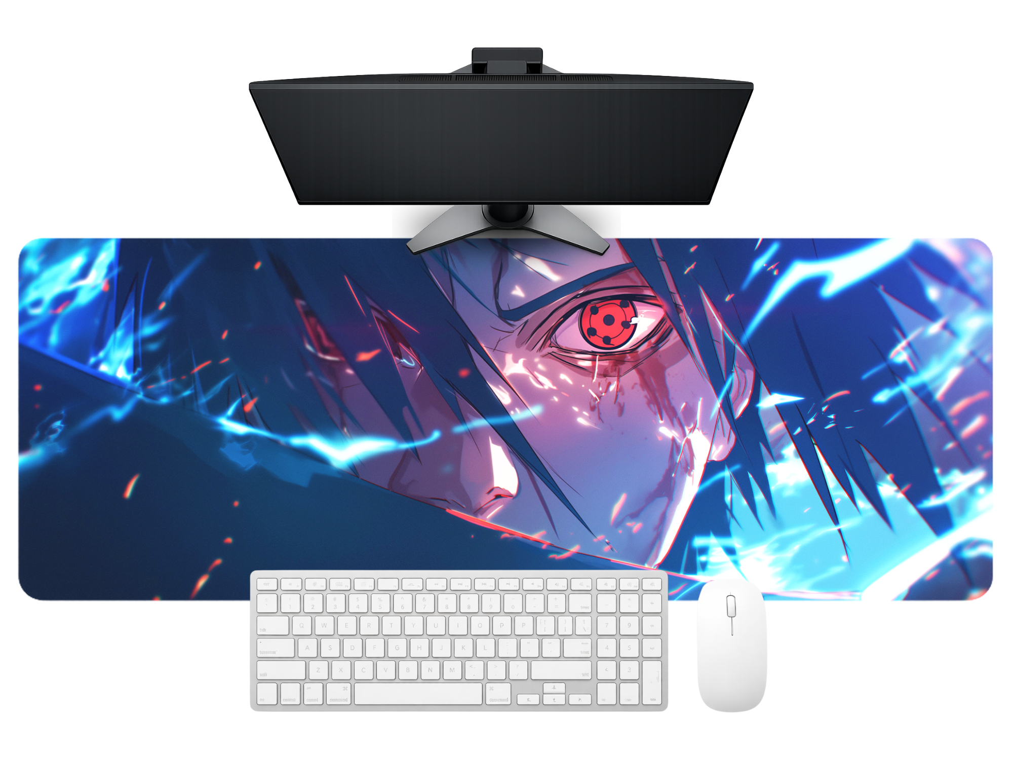 Crimson Lightning Warrior Desk Mat Mouse Pad