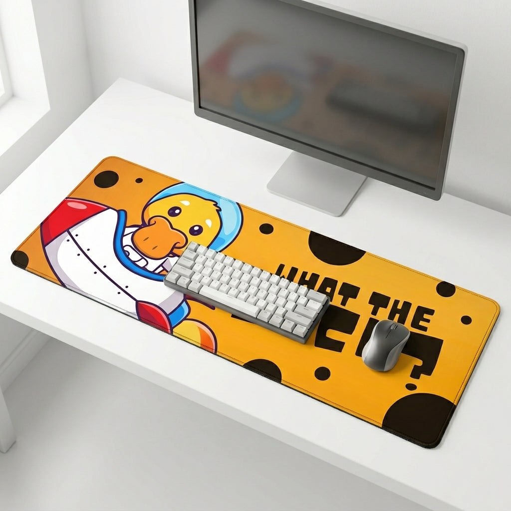 Funny Astronaut What the Duck Desk Mat Mouse Pad
