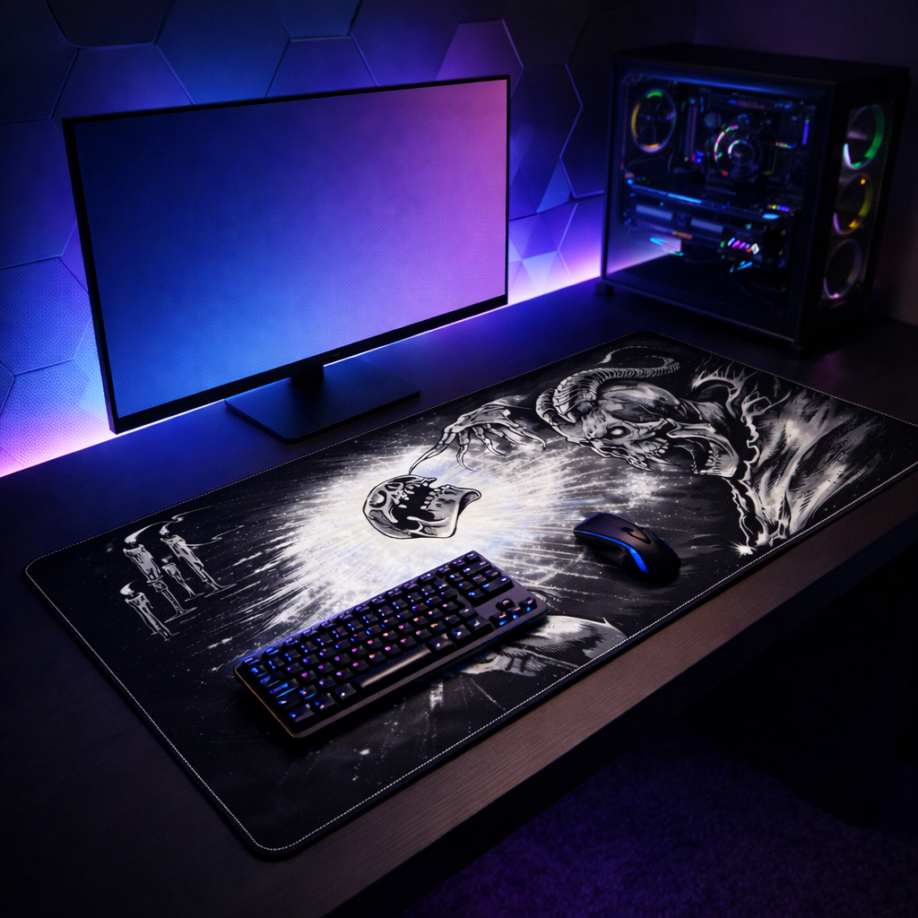 Eternal Abyss - Dark Skull Desk Mat Mouse Pad