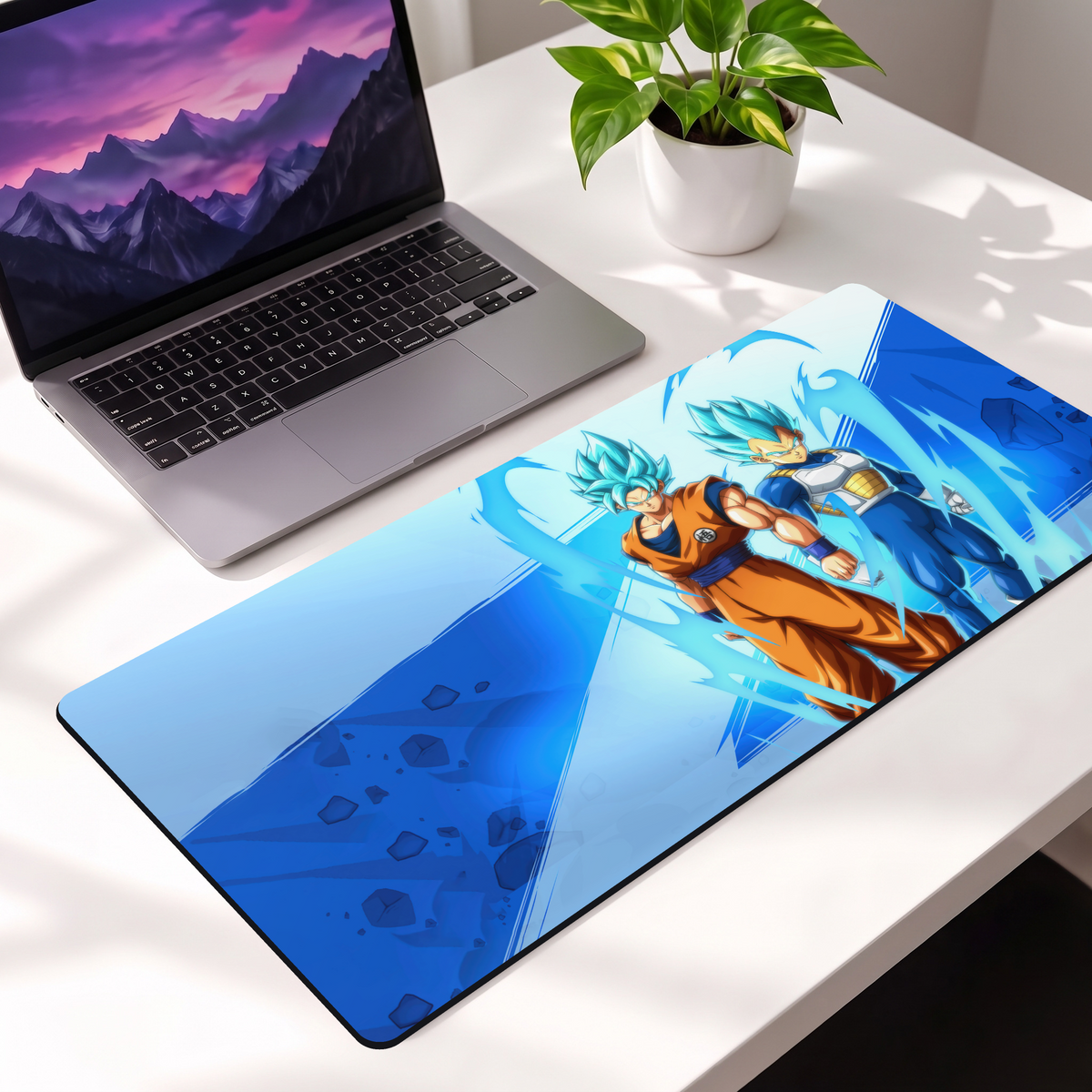 Blue Energy Duo Gaming Desk Mat Mouse Pad