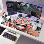 Epic White-Haired Warrior Gaming Desk Mat Mouse Pad