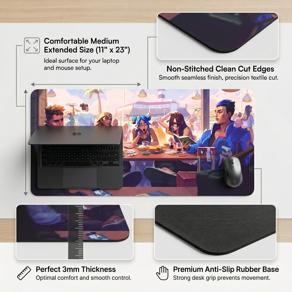 Cafe Vibes Aesthetic Desk Mat Mouse Pad