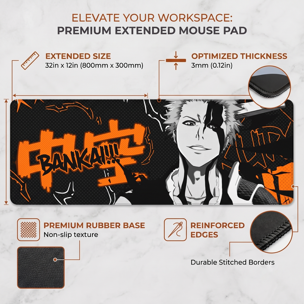 Obsidian Ember Desk Mat Mouse Pad