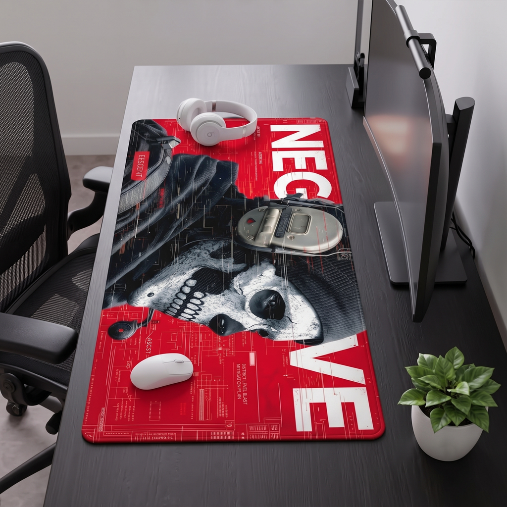 Phantom Ops Skull Gaming Desk Mat Mouse Pad