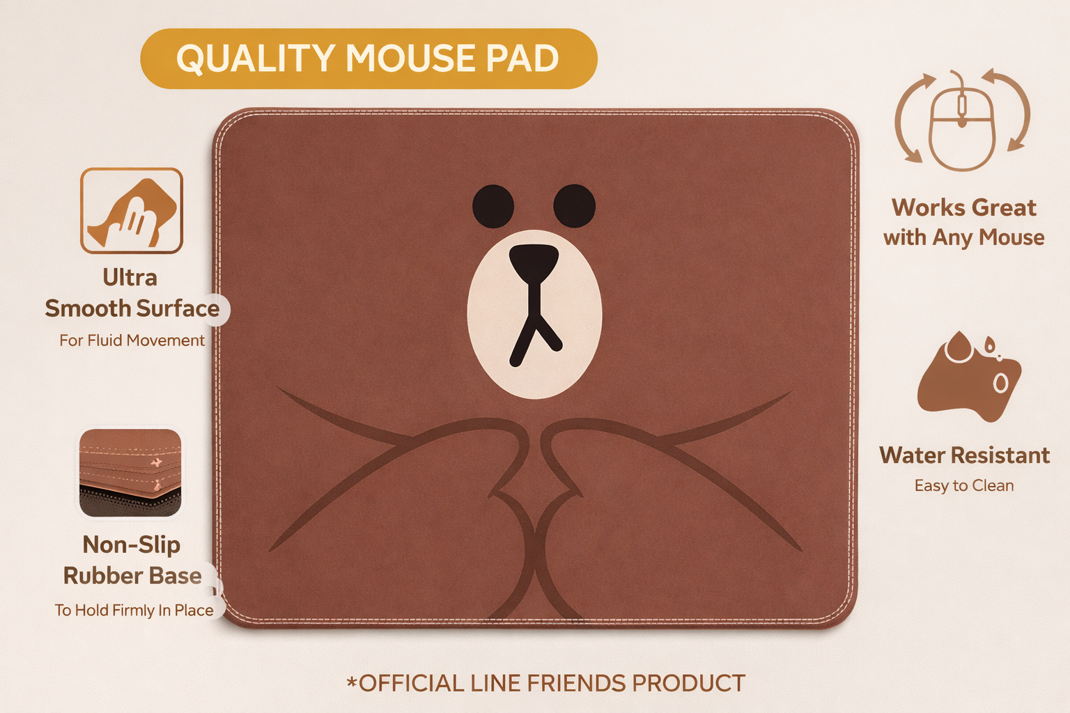 Brown Bear Mouse Pad