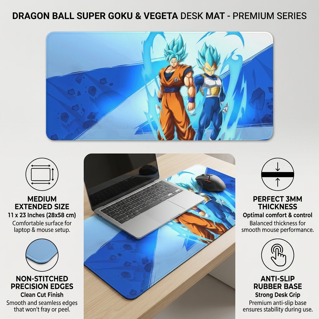 Blue Energy Duo Gaming Desk Mat Mouse Pad