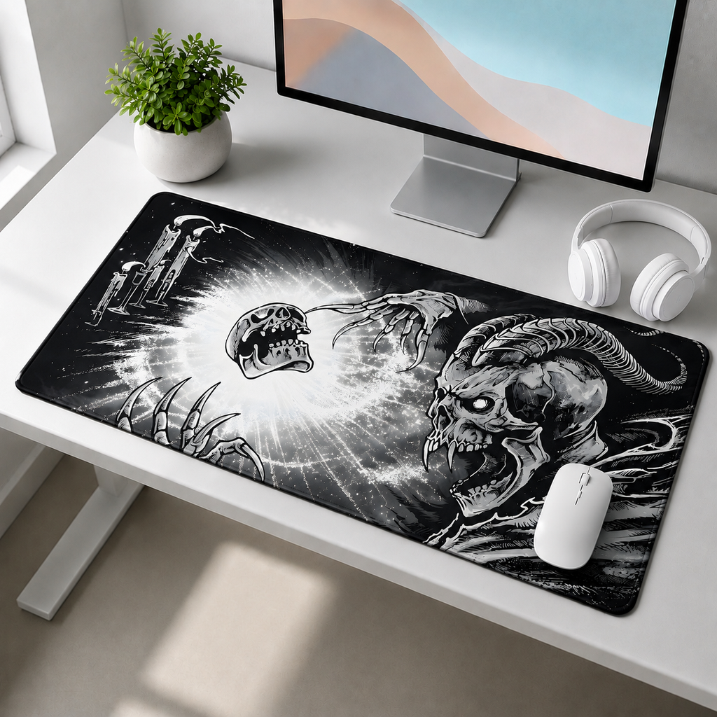 Eternal Abyss - Dark Skull Desk Mat Mouse Pad