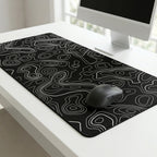 Contour Black Extended Topography Desk Mat Mouse Pad