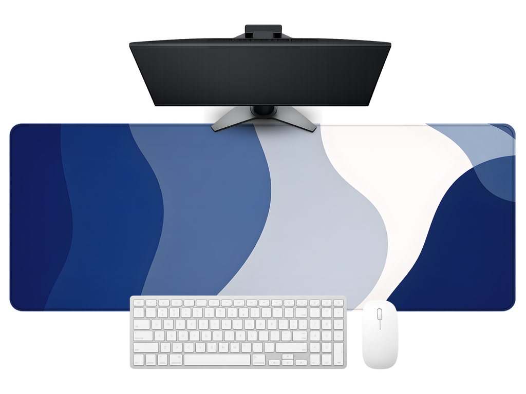 Blue Flow Wave Desk Mat Mouse Pad