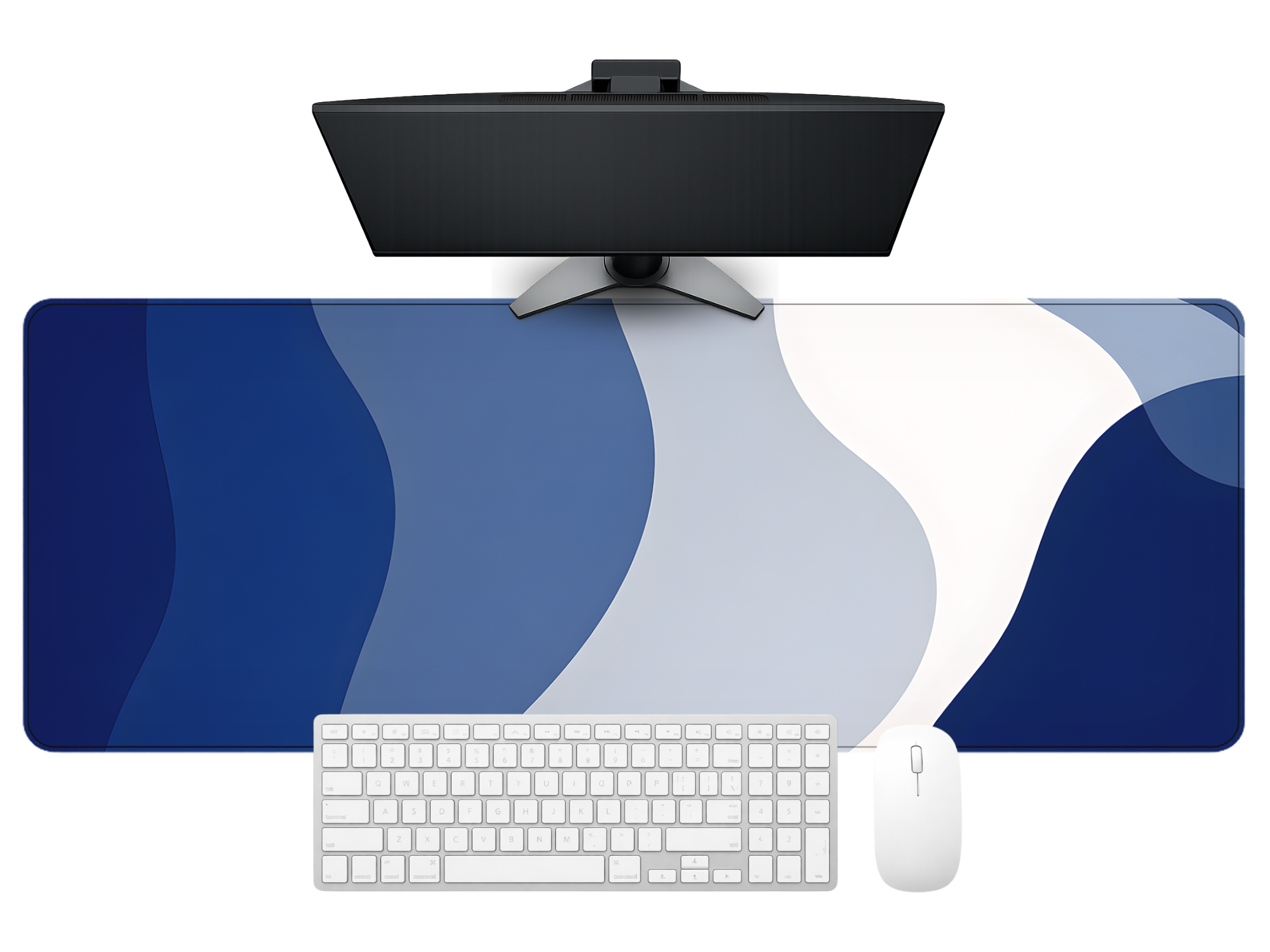 Blue Flow Wave Desk Mat Mouse Pad