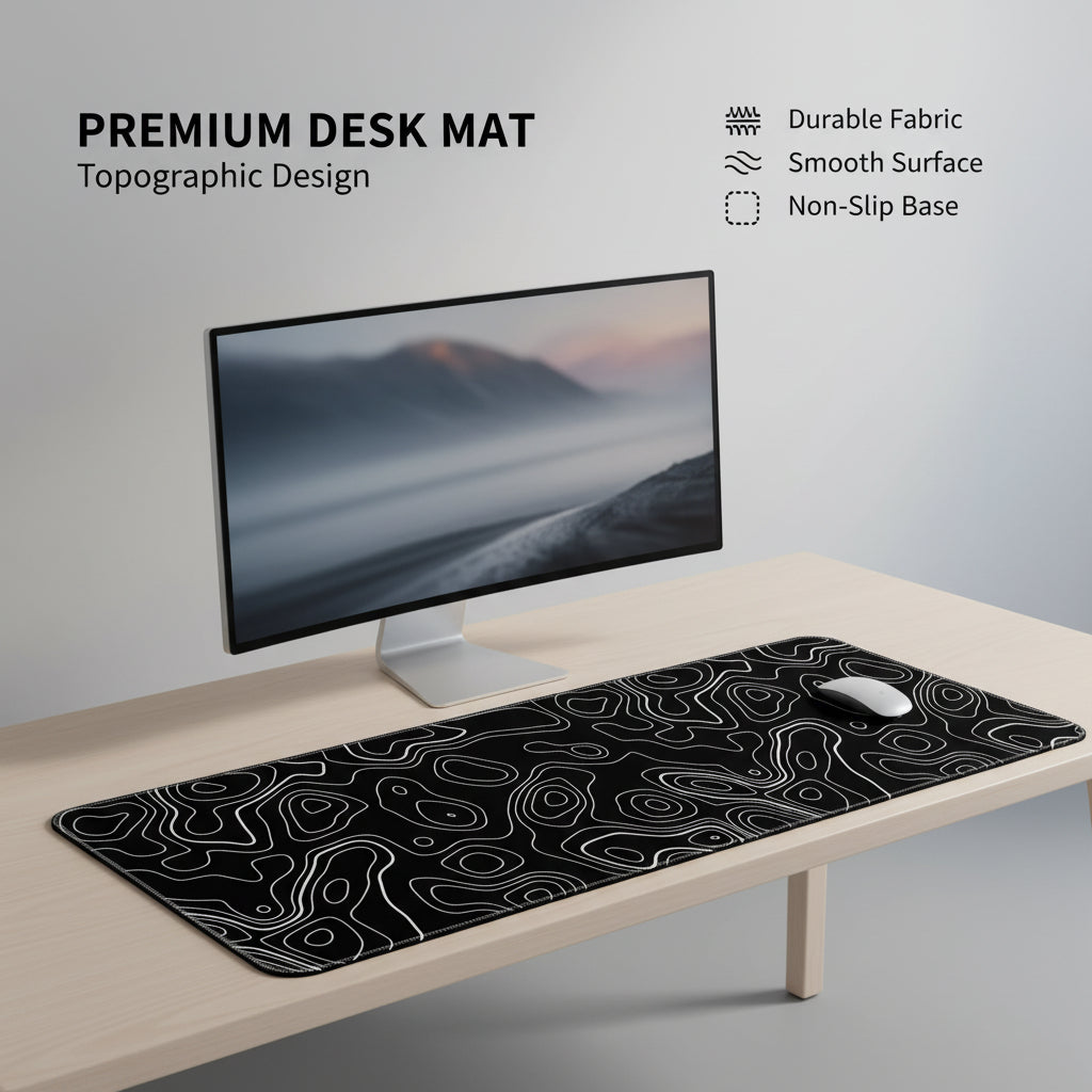 Contour Black Extended Desk Mat