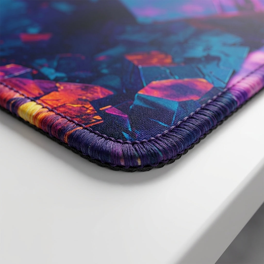 Neon Rift Crystal Desk Mat Mouse Pad