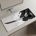 Samurai Blade Monochrome Desk Mat Mouse Pad