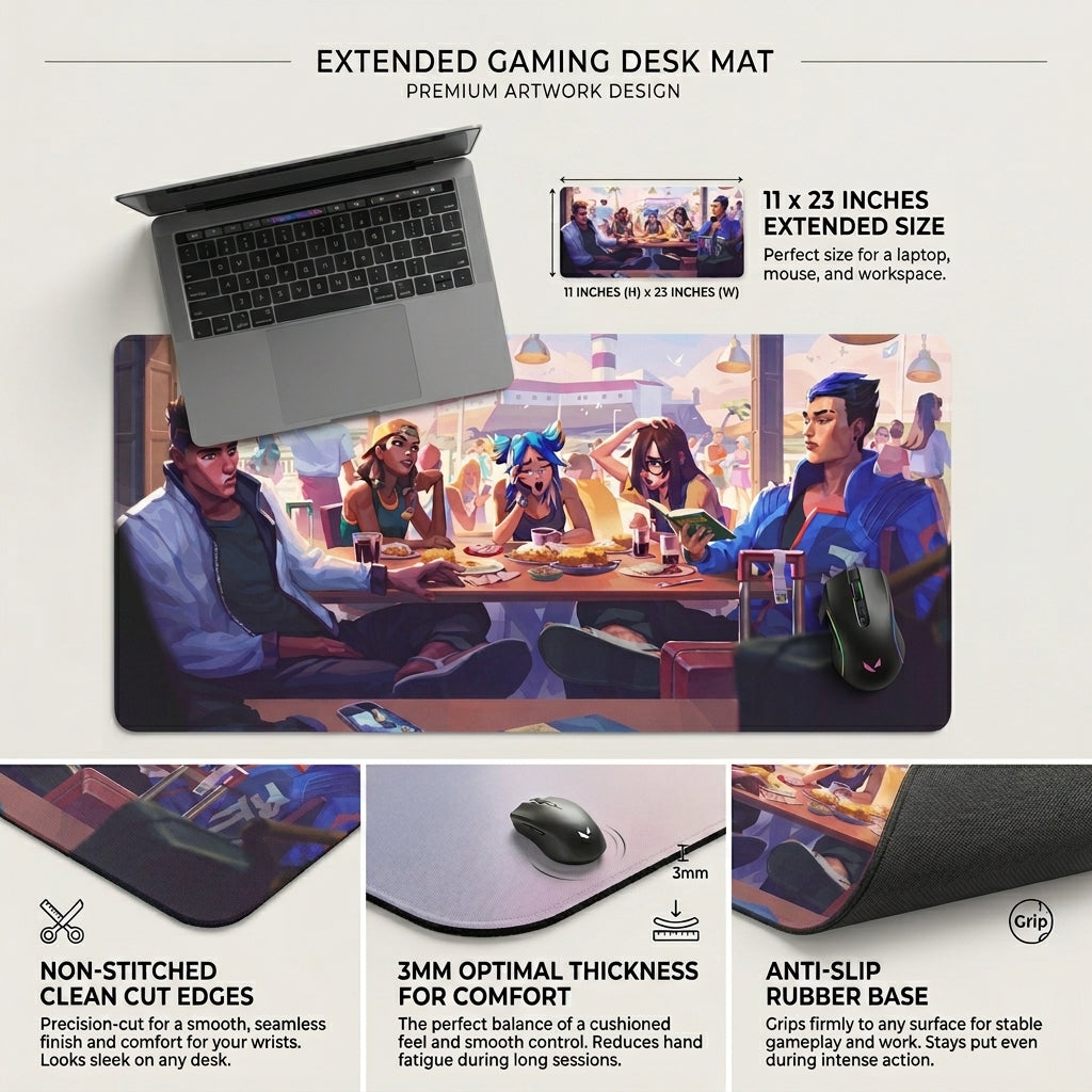 Cafe Vibes Aesthetic Desk Mat Mouse Pad