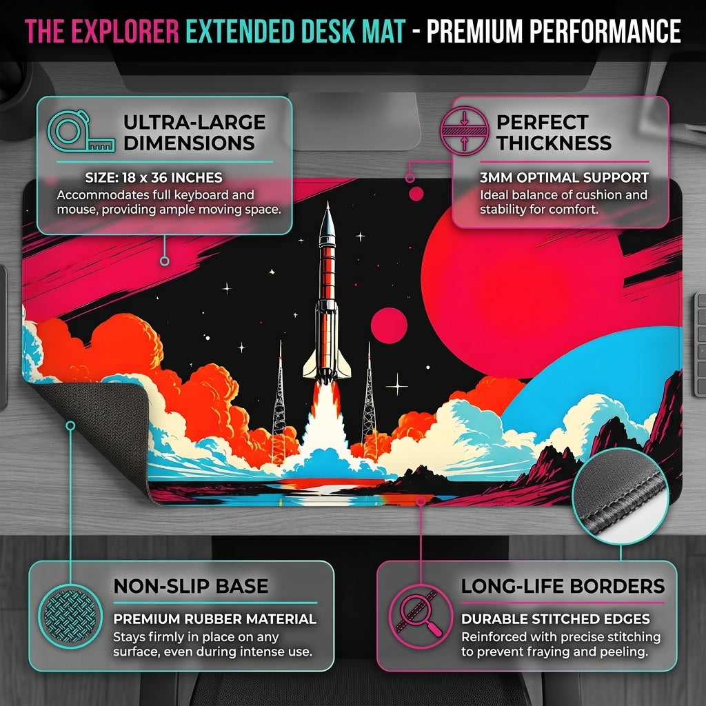 Rocket Launch Desk Mat Mouse Pad