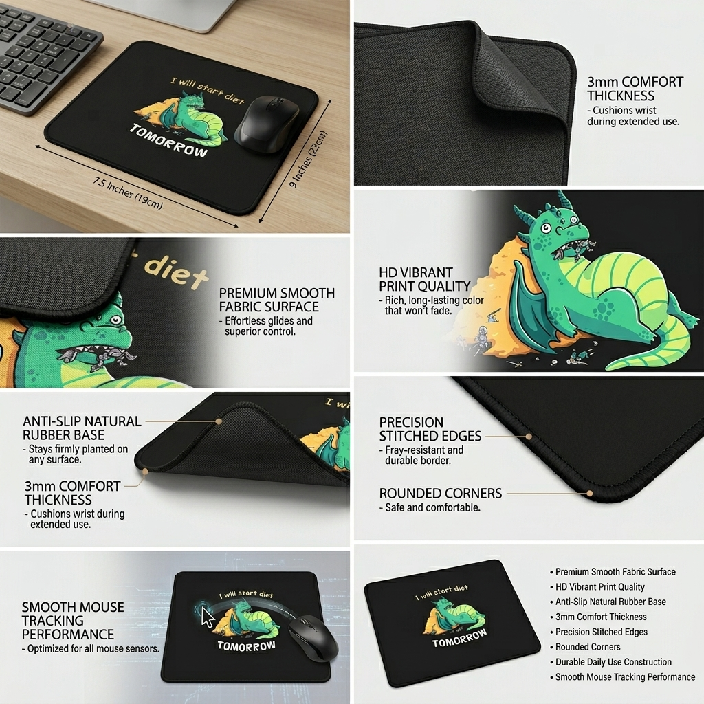 Tomorrow Diet Dragon Mouse Pad