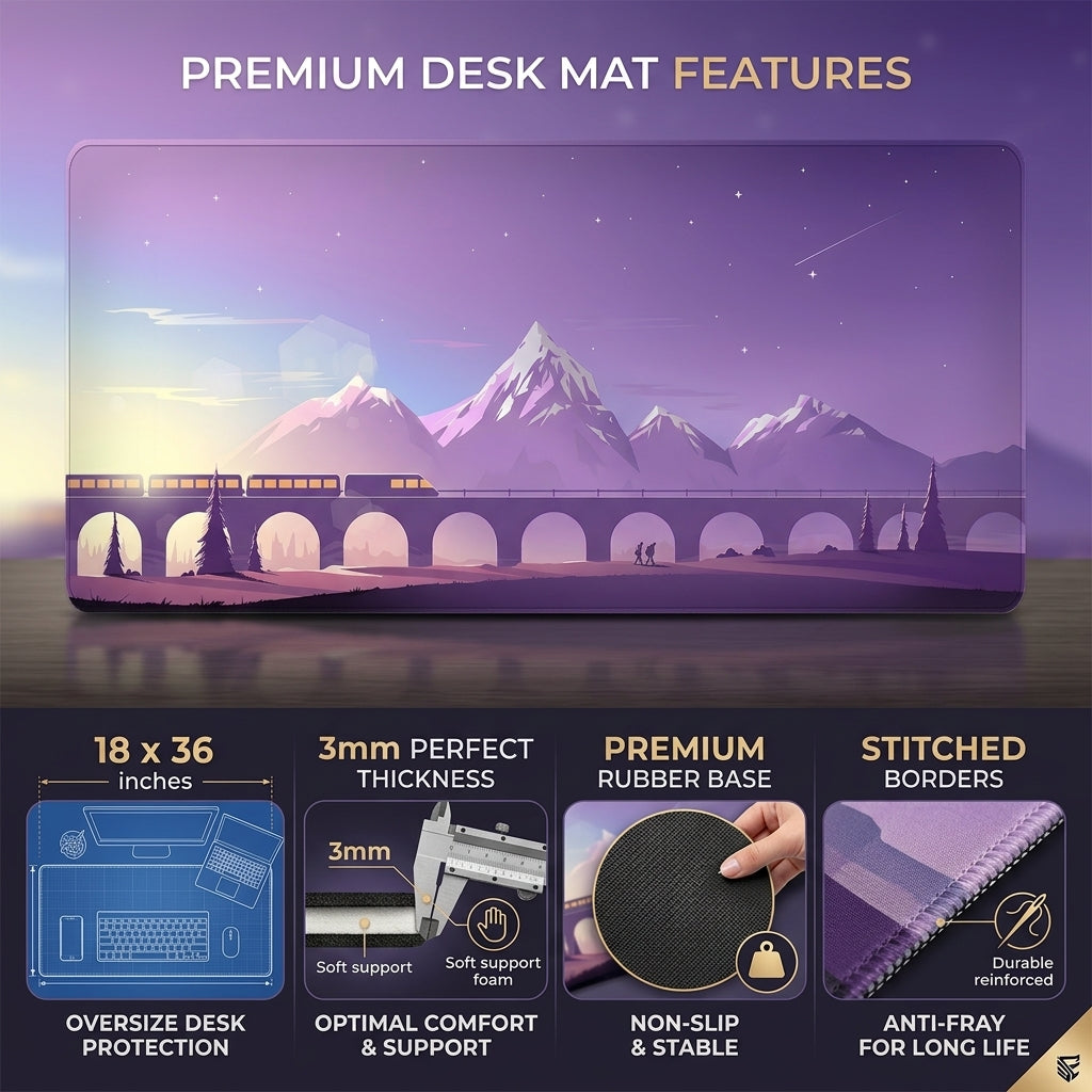 Aurora Valley Desk Mat Mouse Pad