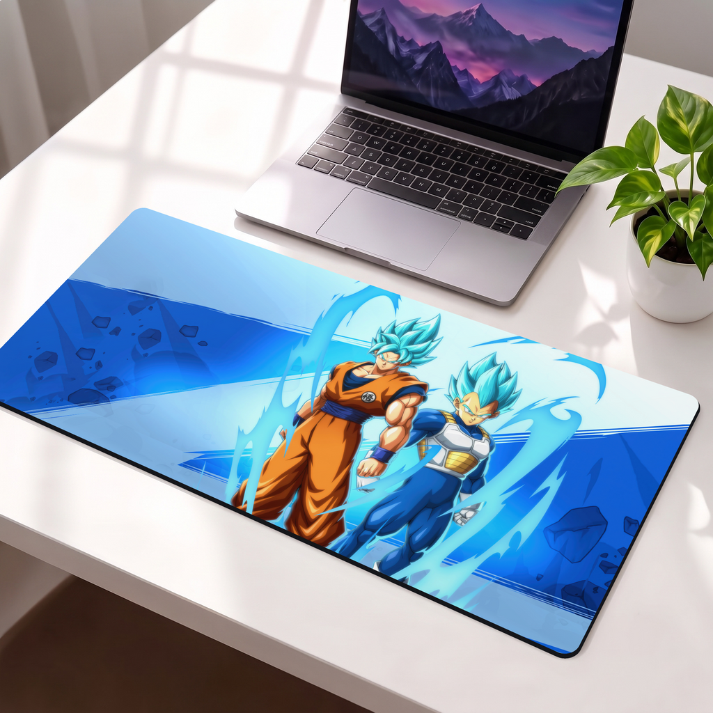 Blue Energy Duo Gaming Desk Mat Mouse Pad