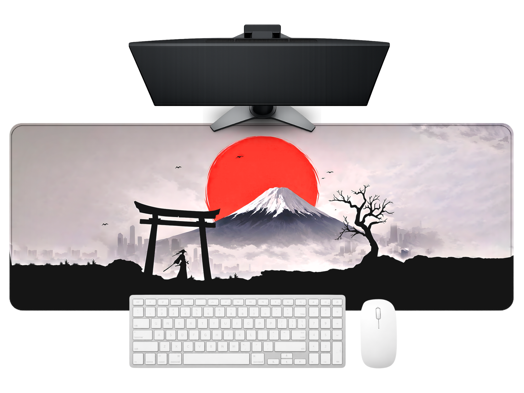 Crimson Horizon Desk Mat Mouse Pad