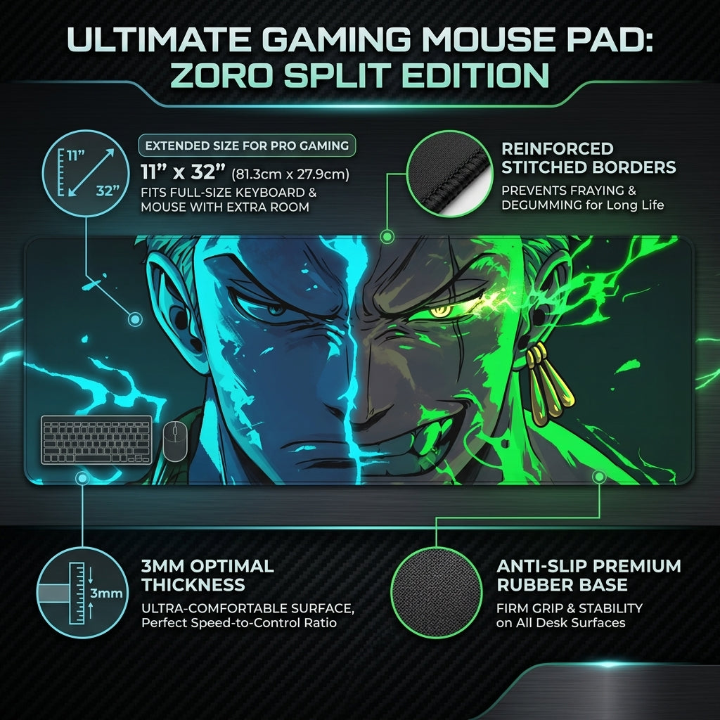 Warrior Energy Anime Desk Mat Mouse Pad