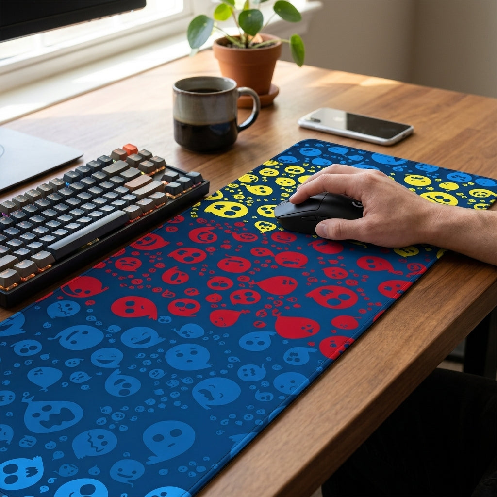 Vibrant Emoji Splash Desk Mat Mouse Pad