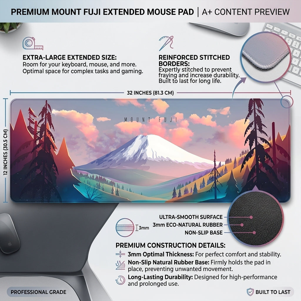 Mount Fuji Serenity Desk Mat Mouse Pad