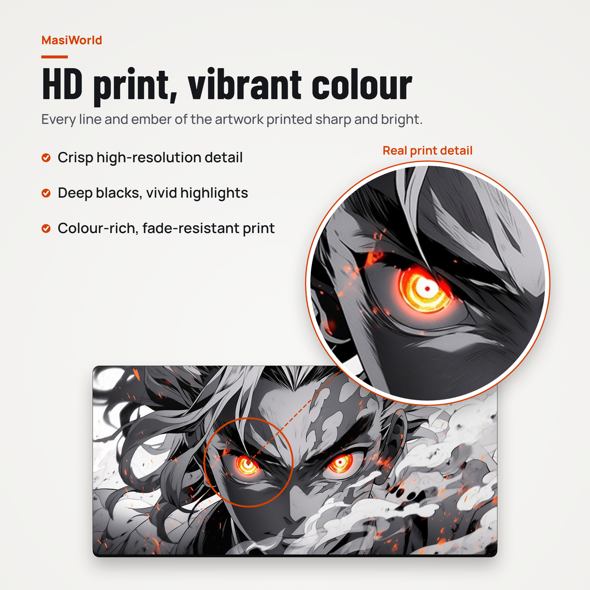 Monochrome Anime Style Desk Mat Mouse Pad