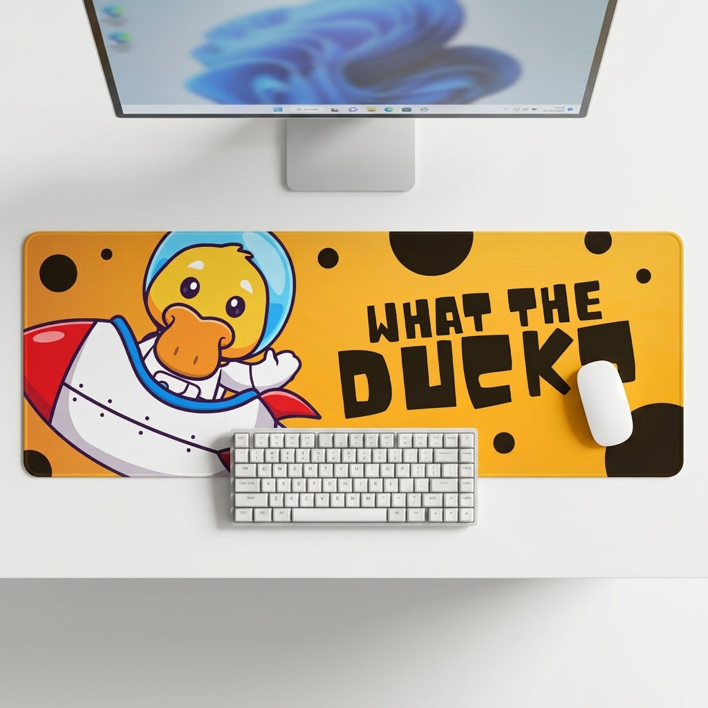 Funny Astronaut What the Duck Desk Mat Mouse Pad