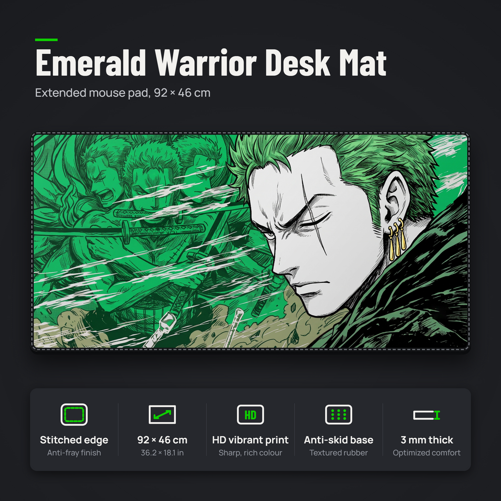 Emerald Warrior Desk Mat Mouse Pad