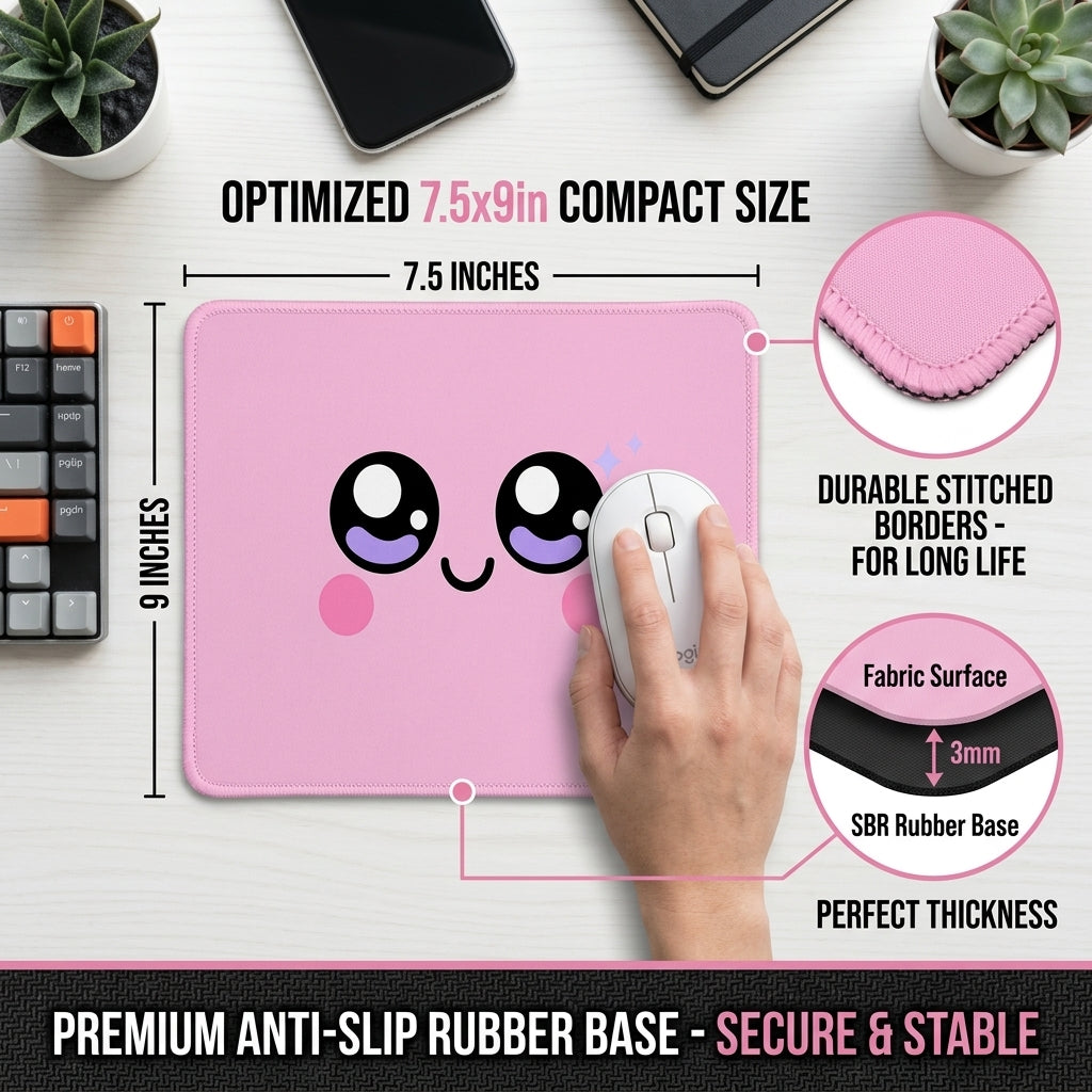 Cute Pink Kawaii Mouse Pad